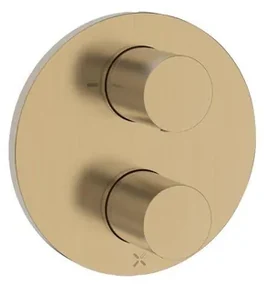Crosswater Crossbox Lazo douchekraan - geschikt voor 1 functie - thermostatisch - geborsteld messing LACB1000LBPF