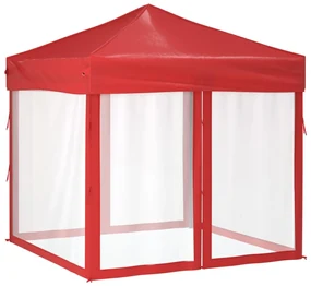 vidaXL Partytent inklapbaar met zijwanden 2x2 m rood