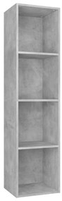 vidaXL Boekenkast/tv-meubel 36x30x143 cm bewerkt hout betongrijs