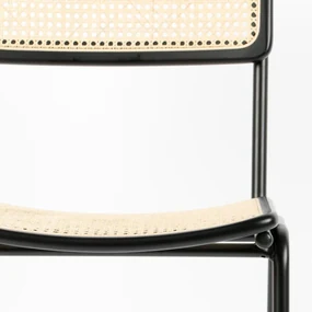 Zuiver Jort Retro Stoel Met Rotan Zwart