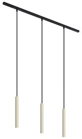Modern railsysteem met 3 hanglampen beige met zwart 1-fase - Slimline Keno