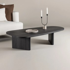 Organische Salontafel Zwart - 65 X 130cm.