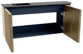 Mondiaz Joya DLux 90cm toiletmeubel ronding rechts dusk met wastafel faye links 1 kraangat lava