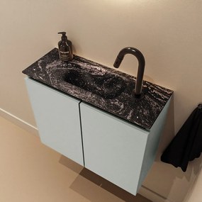 Mondiaz Ture DLux toiletmeubel 60cm greey met wastafel lava midden met kraangat