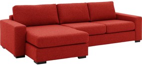 Goossens Hoekbank Lucca Met Chaise Longue rood, stof, 2,5-zits, stijlvol landelijk met chaise longue links