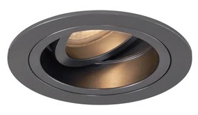Set van 6 Moderne inbouwspot gunmetal GU10 50mm rond kantelbaar - Chuck