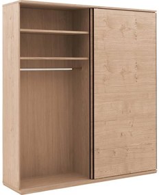 Goossens Excellent Kledingkast Nature, 200 cm breed, 223 cm hoog, 2 hout schuifdeuren