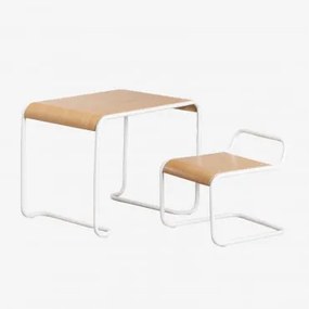 Markalany Kindertafel En Stoelenset Gardenia Wit - Sklum