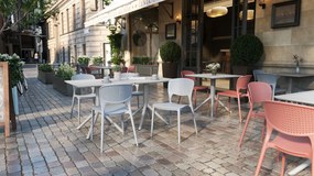FLAVIO 80x80 Lichtgrijs (asgrijs) - MODERNE VIERKANTEN TUINTAFEL (voor keuken, café, tuin)