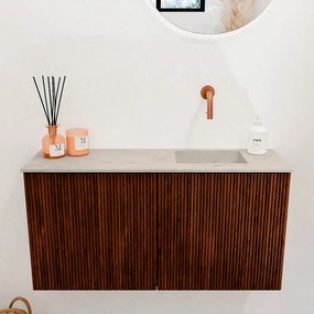 Mondiaz Joya DLux 80cm toiletmeubel ruby met wastafel faye rechts zonder kraangat opalo