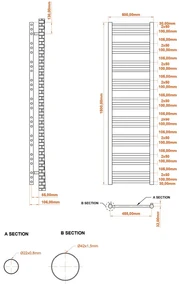 Eastbrook Corinium handdoekradiator 50x180cm 906W antraciet