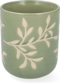 Beker, steengoed, donkergroen, takjes, 280 ml