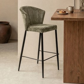 Dutchbone Georgia Groene Barkruk Vintage Velvet