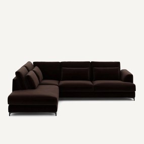 Omvormbare hoekbank links, fluweel, Marsile