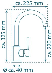 Schutte CORNWALL ééngreepsmengkraan keuken met hoge uitloop, wit