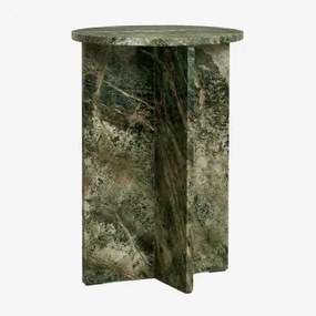 Ronde Bijzettafel Ø35 Cm In Mencia Marmer Groen Marmer Forest - Sklum