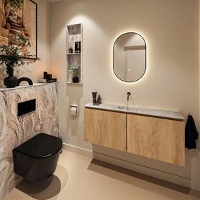 Mondiaz Ture DLux toiletmeubel 120cm washed oak met wastafel glace midden zonder kraangat