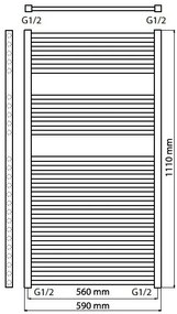 Haceka Sahara handdoek radiator 111x59cm wit