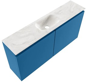 Mondiaz Ture DLux toiletmeubel 100cm jeans met wastafel ostra midden met kraangat