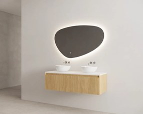 Gliss Design Timotheus badmeubel met ribbelfront 140cm pure met wit toppaneel en waskom