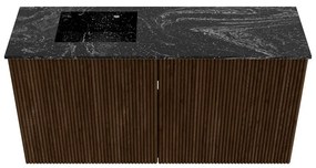 Mondiaz Joya DLux 80cm toiletmeubel walnut met wastafel faye links zonder kraangat lava