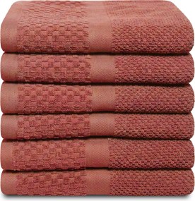 Handdoek Soft Popcorn Collectie – 6 stuks – 50×90 – oudroze