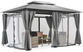 Tuinpaviljoen met muskietennet antraciet Ibiza 3x4m Garden Point
