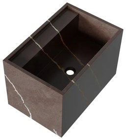 BRAUER Cube Meubelwastafel - 60x46x40 - Zonder overloop - 1 wasbak - zonder kraangat - composiet - copper brown WT-MC600CB