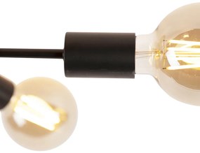 Smart plafondlamp met dimmer zwart 6-lichts incl. Wifi G95 - Sydney Industriele / Industrie / Industrial E27 rond Binnenverlichting Lamp