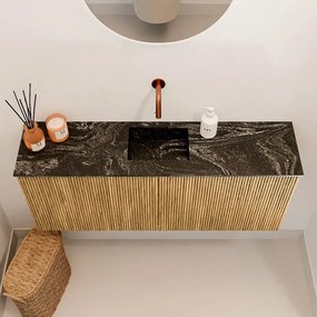Mondiaz Joya DLux 100cm toiletmeubel oak met wastafel faye midden zonder kraangat lava