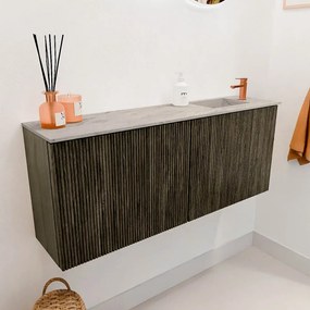 Mondiaz Joya DLux 100cm toiletmeubel shadow met wastafel faye rechts 1 kraangat glace