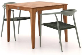 Diningset Manifesto  | 2 personen aluminium | Tuinset stapelbaar | 3-delig | Kees Smit Tuinmeubelen