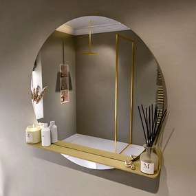 Mondiaz Spot spiegel rond Ø100cm met planchet oro