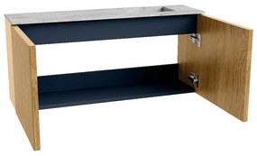 Mondiaz Joya DLux 90cm toiletmeubel oak met wastafel faye rechts zonder kraangat glace