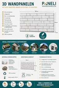 3D Wandpaneel EPS Wit Gevelsteen 100x50x2cm | Paneli 3d wandpanelen