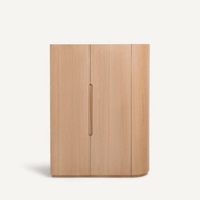 Element met ronde hoek voor modulaire kledingkast, in eikenfineer, EVORIA