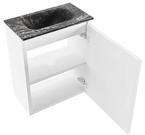 Mondiaz Ture DLux toiletmeubel 40cm talc met wastafel lava midden zonder kraangat