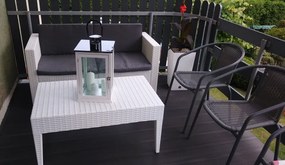 Tweezitsbank van kunststof rotan  Colorado wit Bica