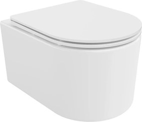 Mexen Sofia Rimless wc-pot met langzaam sluitende slim zitting, duroplast, glanzend wit - 30540300