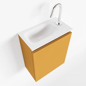 Mondiaz Ture 40cm toiletmeubel ocher met wastafel talc links 1 kraangat