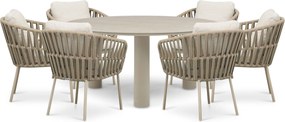 Tuinset 6 personen 158 cm Rope Zand/Beige Coco Elara/Trino