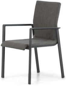 Tuinset 4 personen 90 cm Aluminium/textileen Grijs Lifestyle Garden Furniture Rome/Cesar