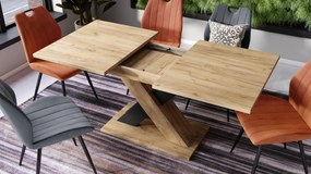 KARO Artisan eiken goud/zwart mat - MODERNE UITSCHUIFBARE TAFEL TOT 180 cm!