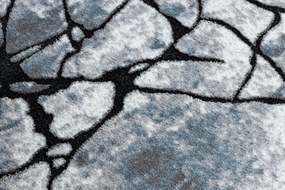 Tapijt modern COZY 8873 Cracks Gescheurd beton - Structureel,  twee poolhoogte , helder , grijskleuring / blauw