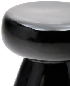 Kave Home Manya Glanzende Bijzettafel Zwart Keramiek - 38 X 38cm.