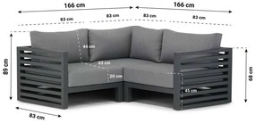 Hoek loungeset 3 personen Aluminium Grijs  Santika Furniture Santika Jaya