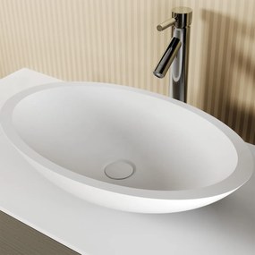 Riho Avella waskom solid surface ovaal wit mat