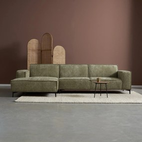 PEPP Interiors River Moderne Hoekbank Groene Stof Chaise Longue Links