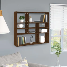 vidaXL Wandschap 90x16x78 cm bewerkt hout bruineikenkleurig