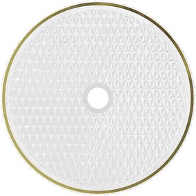 Mexen Aura glazen opbouwwastafel 39 x 39 cm, transparant/goud - 24013905